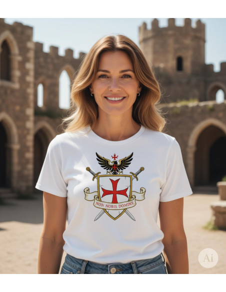 Witte Templaria T-shirt voor dames,...
