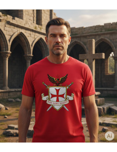 Rode Templaria T-shirt voor heren, Non Nobis Domine
