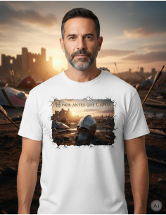 Middeleeuws T-shirt voor mannen, Eer boven Glorie 2