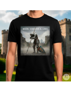 Middeleeuws T-shirt voor mannen, Missie: Overleef Maandag