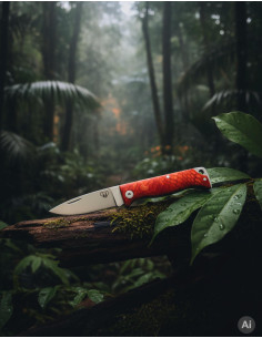 Jagdmesser Cudeman Modell MT-10 rot satiniert (mit Hülle) 2
