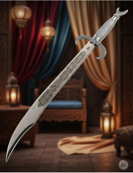 silberner arabischer Krummsäbel