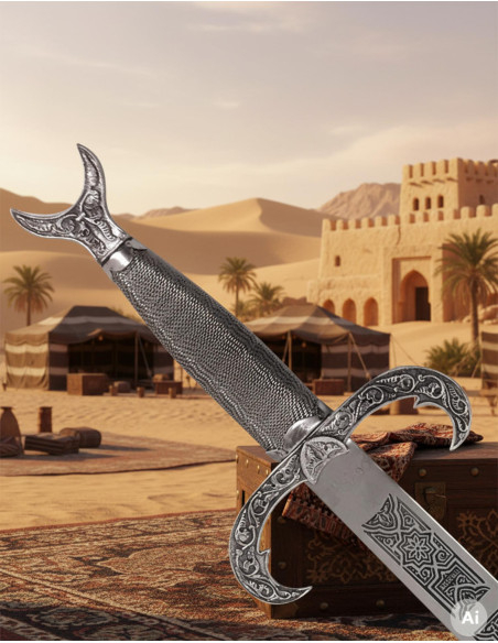 silberner arabischer Krummsäbel