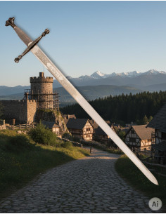 Espada Carlos V, hoja rústica grabada