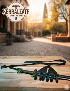 Renesans-Tahalí mit 6 verstellbaren Schnallen, schwarz 2