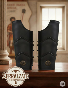 Grebas legionario romano en cuero negro