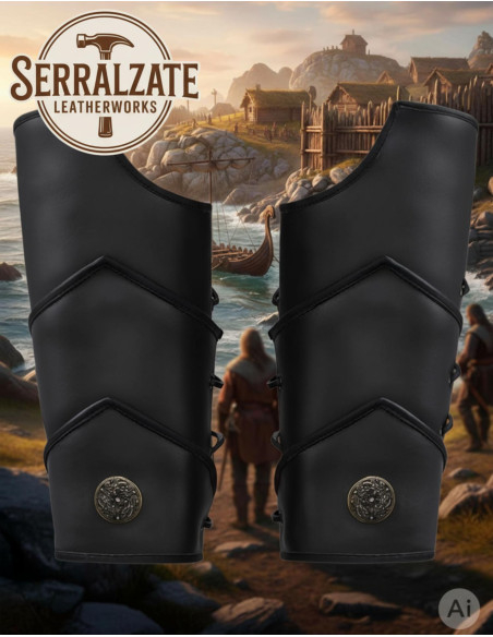 Grebas legionario romano en cuero negro