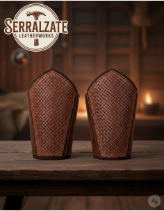 Grebas vikingas escamas en cuero marrón 2
