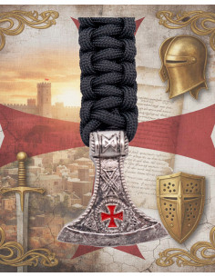 Zwarte paracord armband met metalen Templario sluiting 2