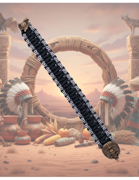 Paracord-Armband mit metallischem...