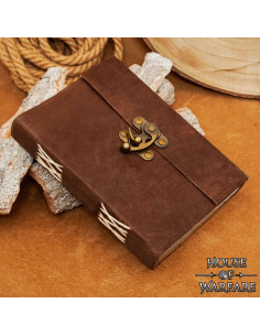 Diario medieval con tapa en cuero marrón hecho a mano 2
