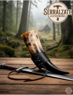Tahali vikingo para llevar cuerno, negro 2