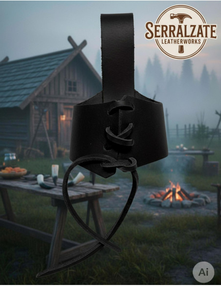 Tahali vikingo para llevar cuerno, negro