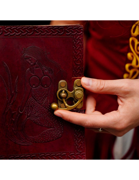 Diario medieval tapa de cuero marrón...