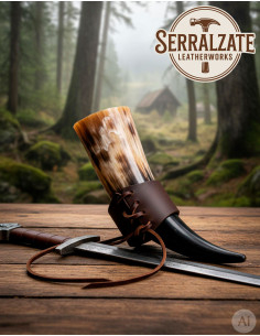 Tahali vikingo para llevar cuerno, marrón 2