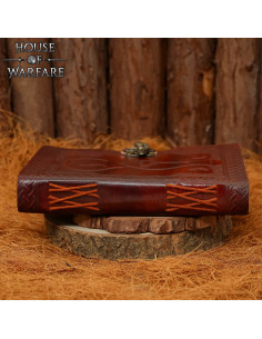 Medieval dagbog med læderdække, præget design Gudinde,... 2