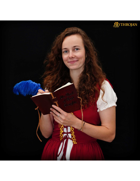 Middeleeuws dagboek met leren omslag...