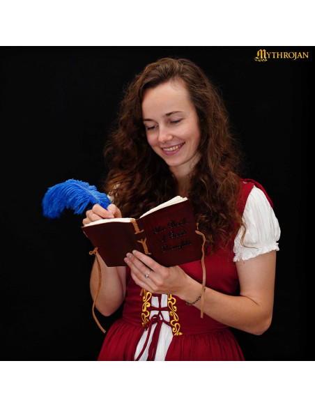 Middeleeuws dagboek met leren omslag...