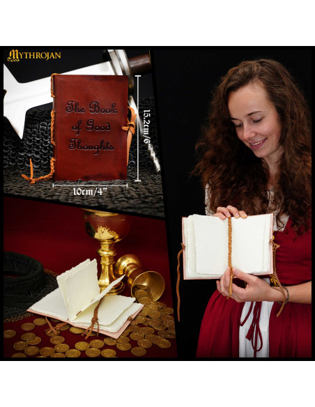 Middeleeuws dagboek met leren omslag...