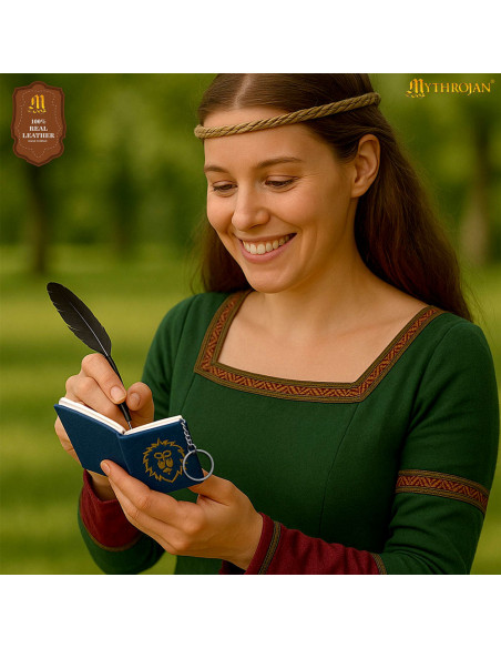 Mini dagboek sleutelhanger met leren...