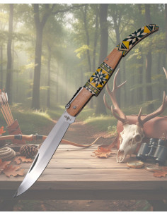 Navaja carraca Third empuñadura taracea serie Mapple Wood