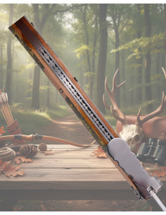 Zakmes ratel Third handvat imitatie damastserie Mapple Wood 2