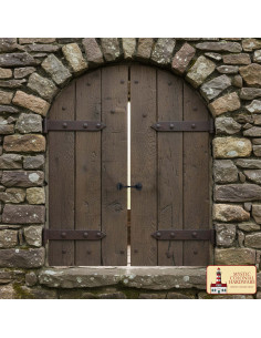 Pestillo gancho medieval negro para puerta 2