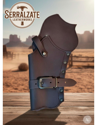 Western-Revolverholster aus braunem Leder
