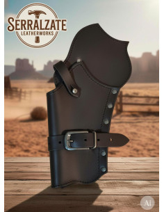 Funda de cartuchera para revólveres del oeste, negra