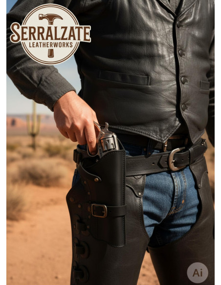 Western-Revolverholster, schwarz