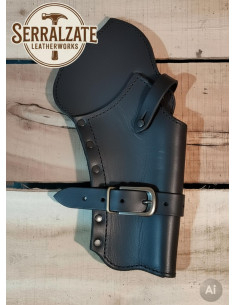 Funda de cartuchera para revólveres del oeste, negra 2