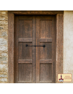 Pestillo rústico con gancho y ojo para puerta de madera 2