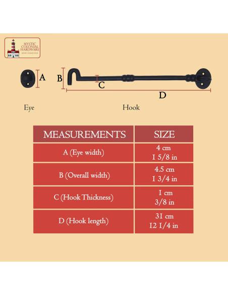 Rustieke haak- en oogsluiting voor...