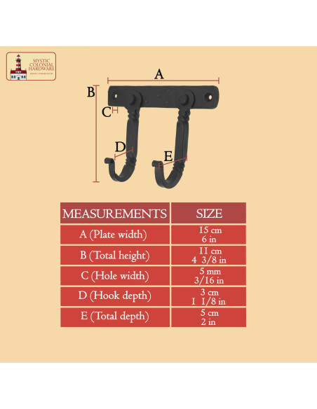 Perchero rústico con doble gancho...