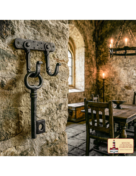 Rustik vægkrog med dobbelt krog til...