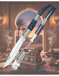 Navaja árabe decorada número tres de Albainox, stamina azul