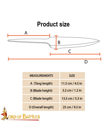 Cuchillo medieval, espiga completa,... Cuchillo medieval, espiga completa,...