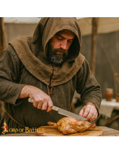 Cuchillo medieval de cocina con mango en hueso, 27 cm.
