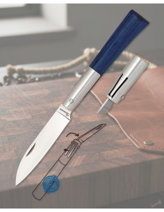 Albainox-Messer mit Pistonsicherung, blauer Stamina