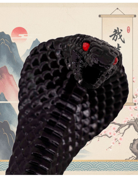 Dekorative Katana Griff Cobra Schwarz