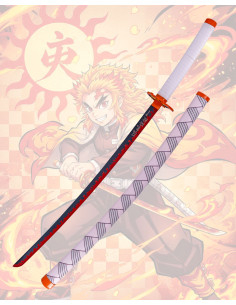 Katana decorativa Rengoku Kyoujurou de Demon Slayer, con...