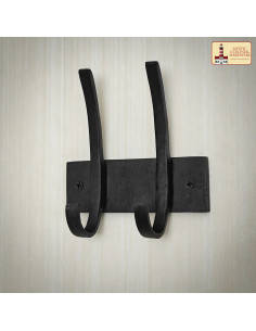 Doble percha rústica para colgar (14,5x13,2 cm.) 2