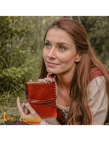 Middeleeuws dagboek met leren kaft en...