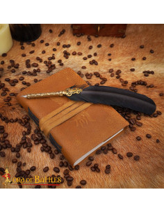 Tagebuch mittelalter Lederdeckel Fantasy-Charakter Design