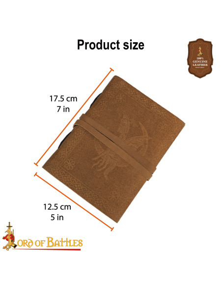 Diario medieval tapa cuero diseño...