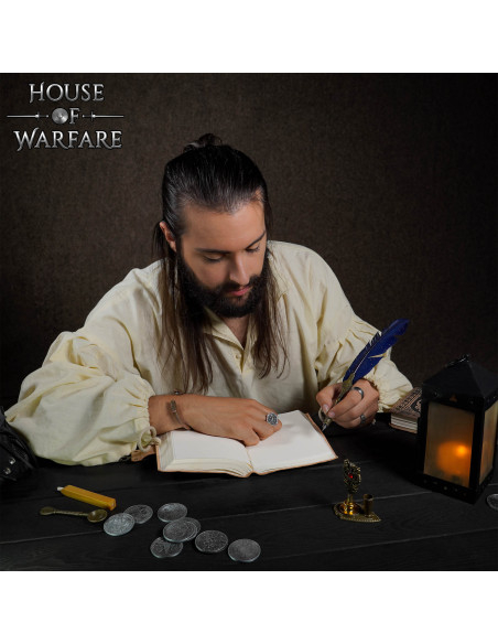 Medieval dagbog med læderdække og...