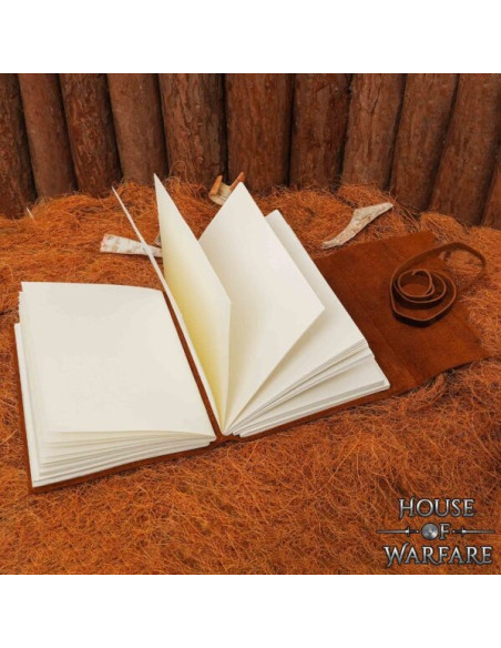 Medieval dagbog med læderdække og...