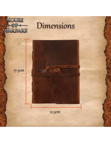 Medieval dagbog med læderdække og...