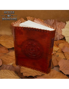Mittelalterliches Tagebuch mit Lederdeckel, Blumenmuster,...