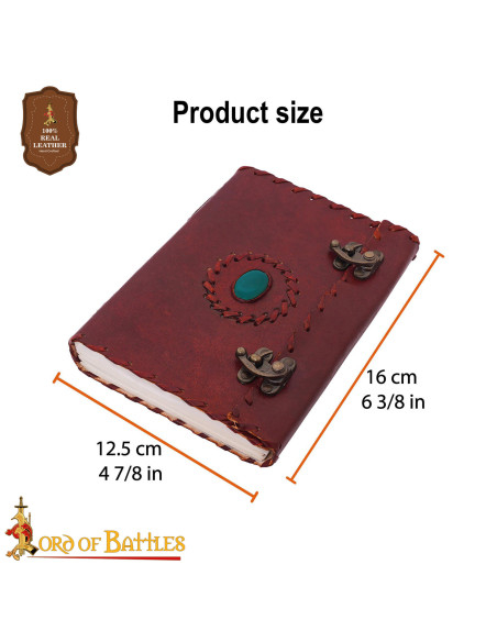 Medieval dagbog med læderomslag,...